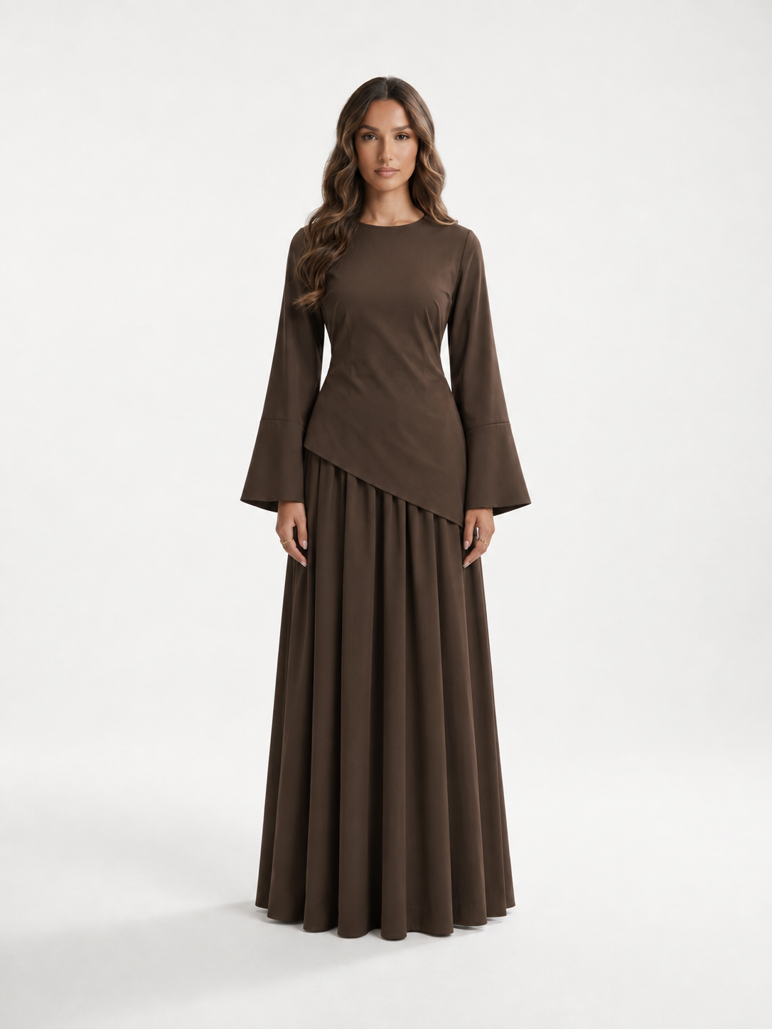 RAYHANA Asymmetric Maxi Skirt Set