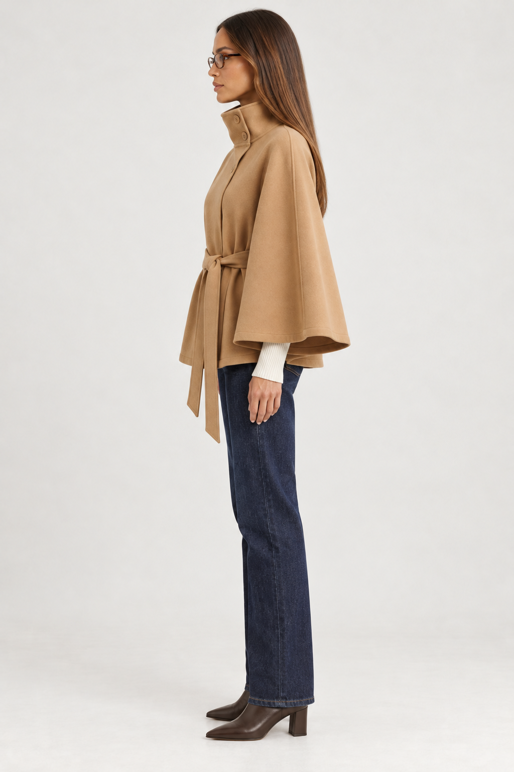 NEYLA Belted Cape Jacket