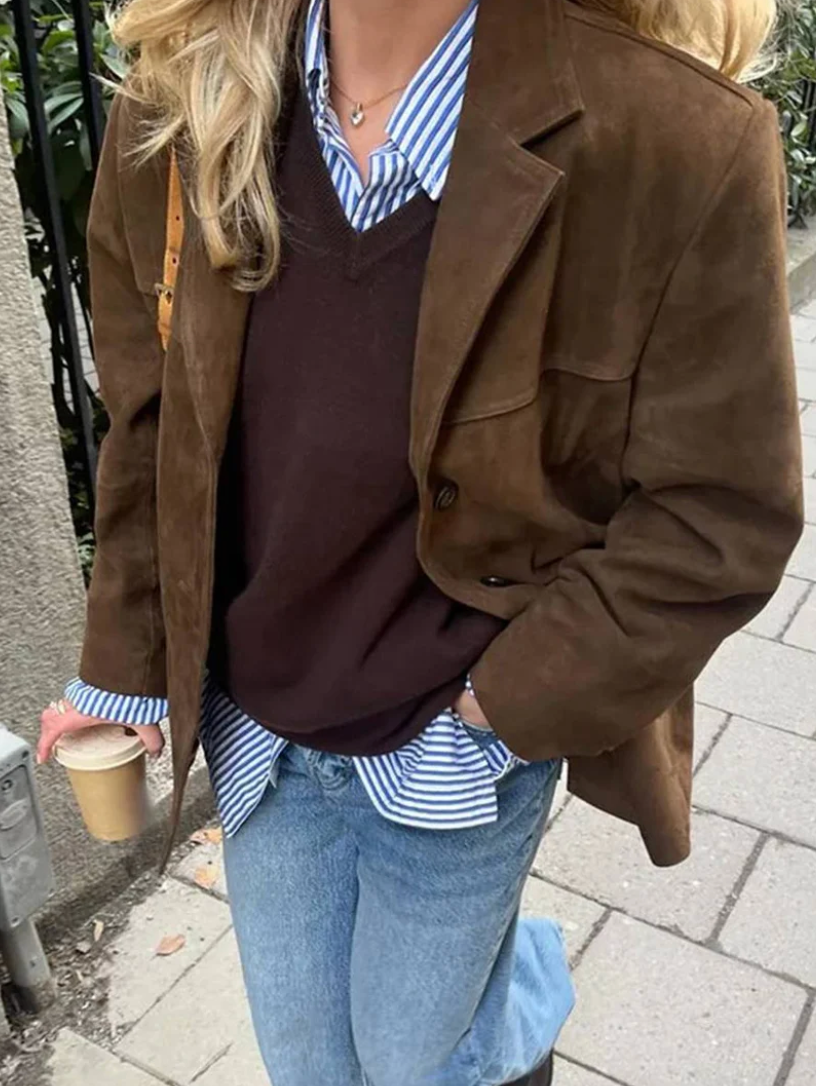 MELYA Vintage Suede Blazer