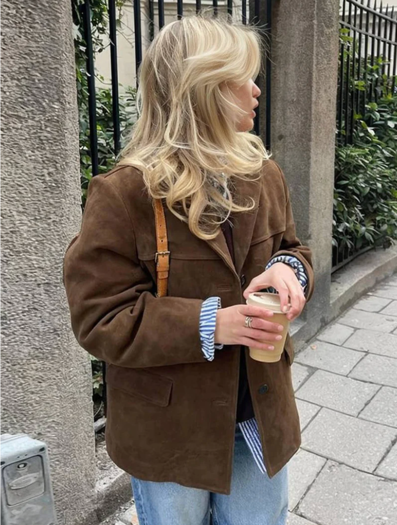 MELYA Vintage Suede Blazer