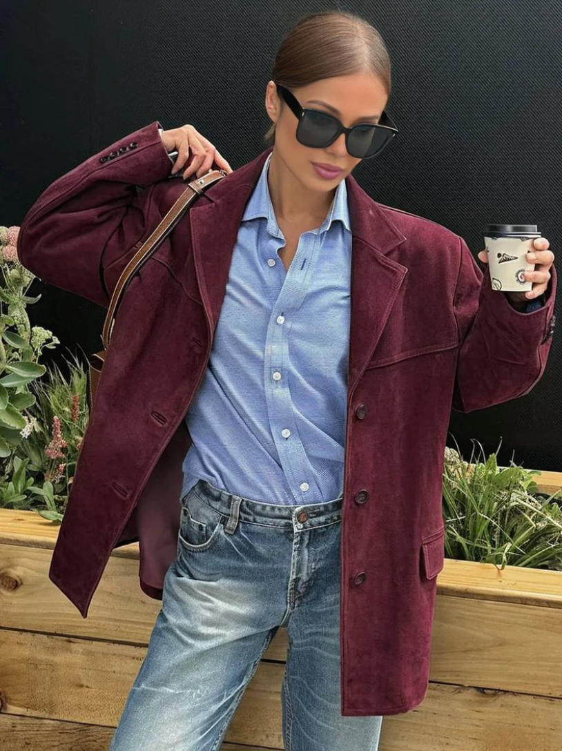 MELYA Vintage Suede Blazer