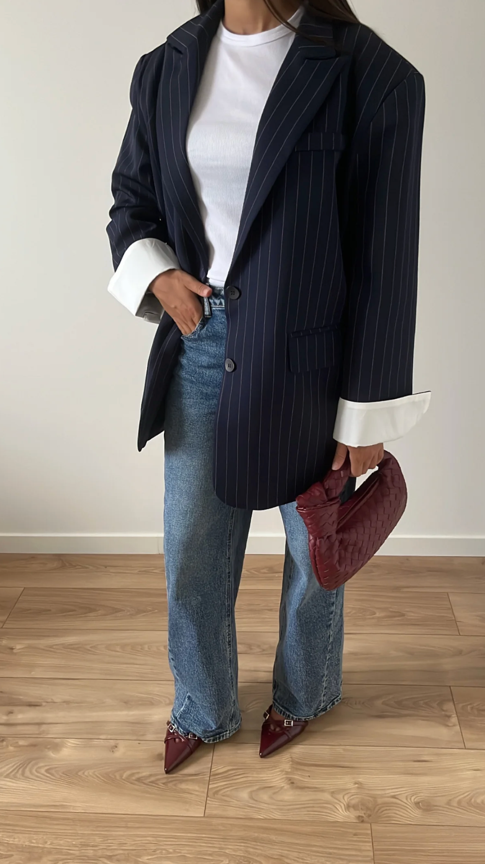 LOANA Oversized Striped Blazer