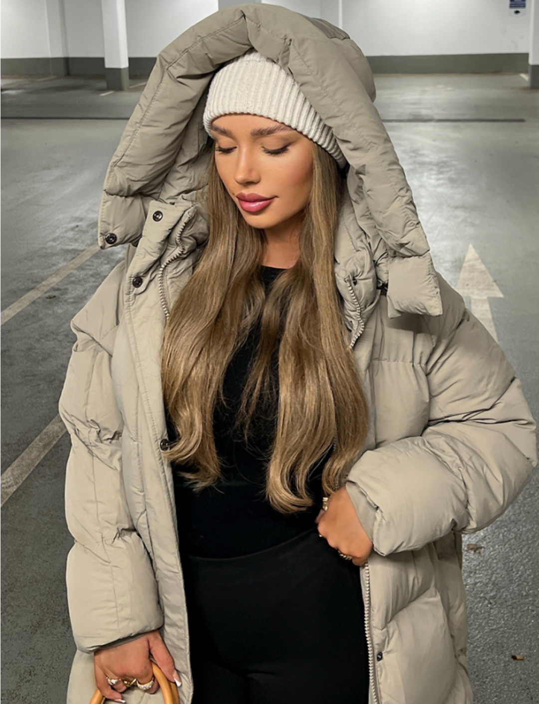 NOAS Long Hooded Puffer Coat