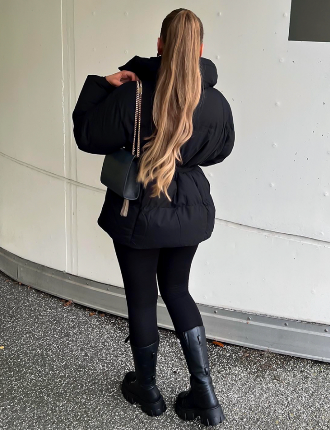 MELHYA Belted Oversized Puffer Jacket