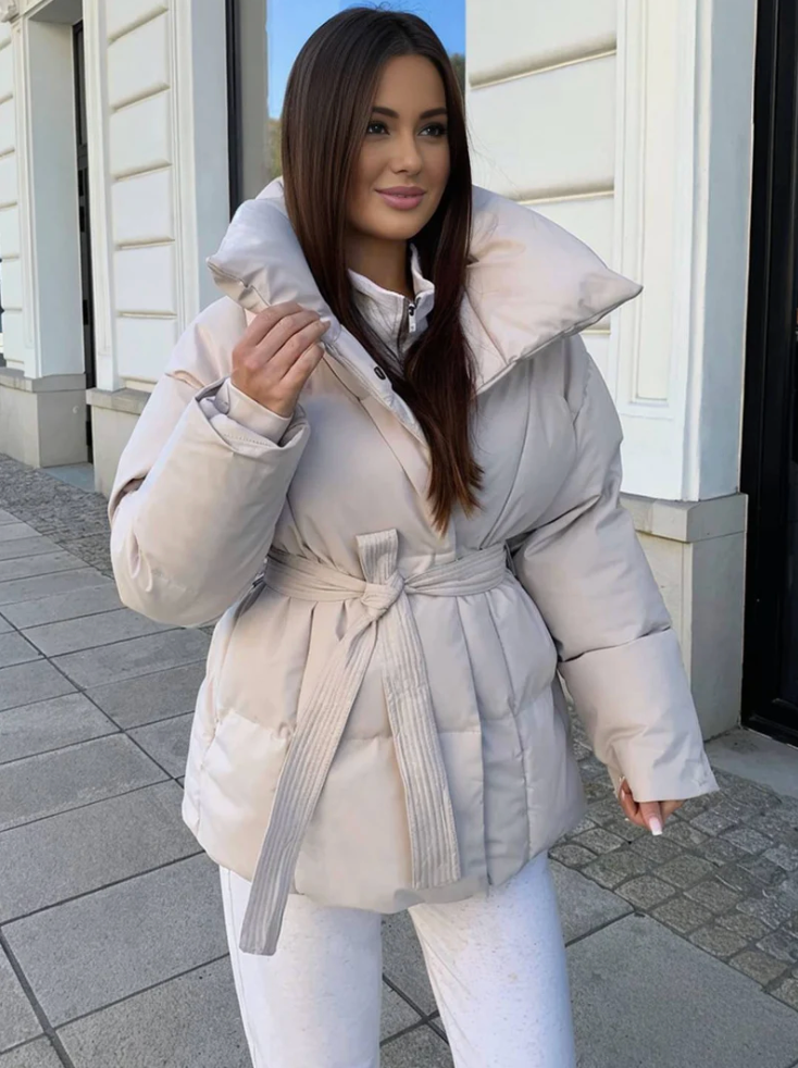 MELHYA Belted Oversized Puffer Jacket