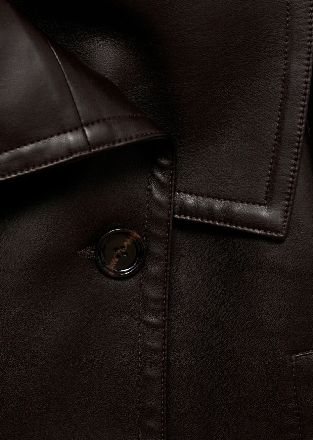 ASLI Short Belted Faux Leather Jacket