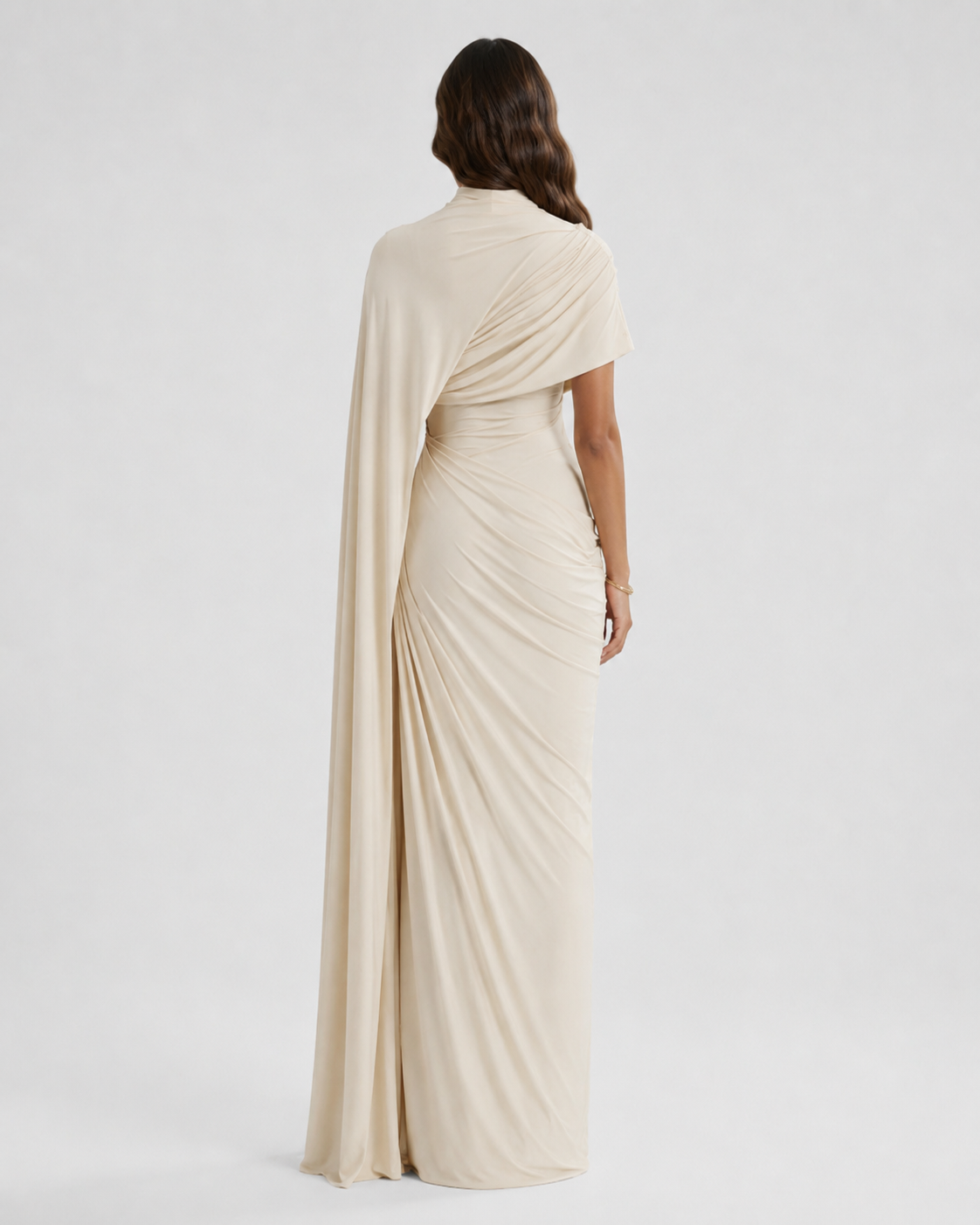 ZAREEN Draped Cape Maxi Dress