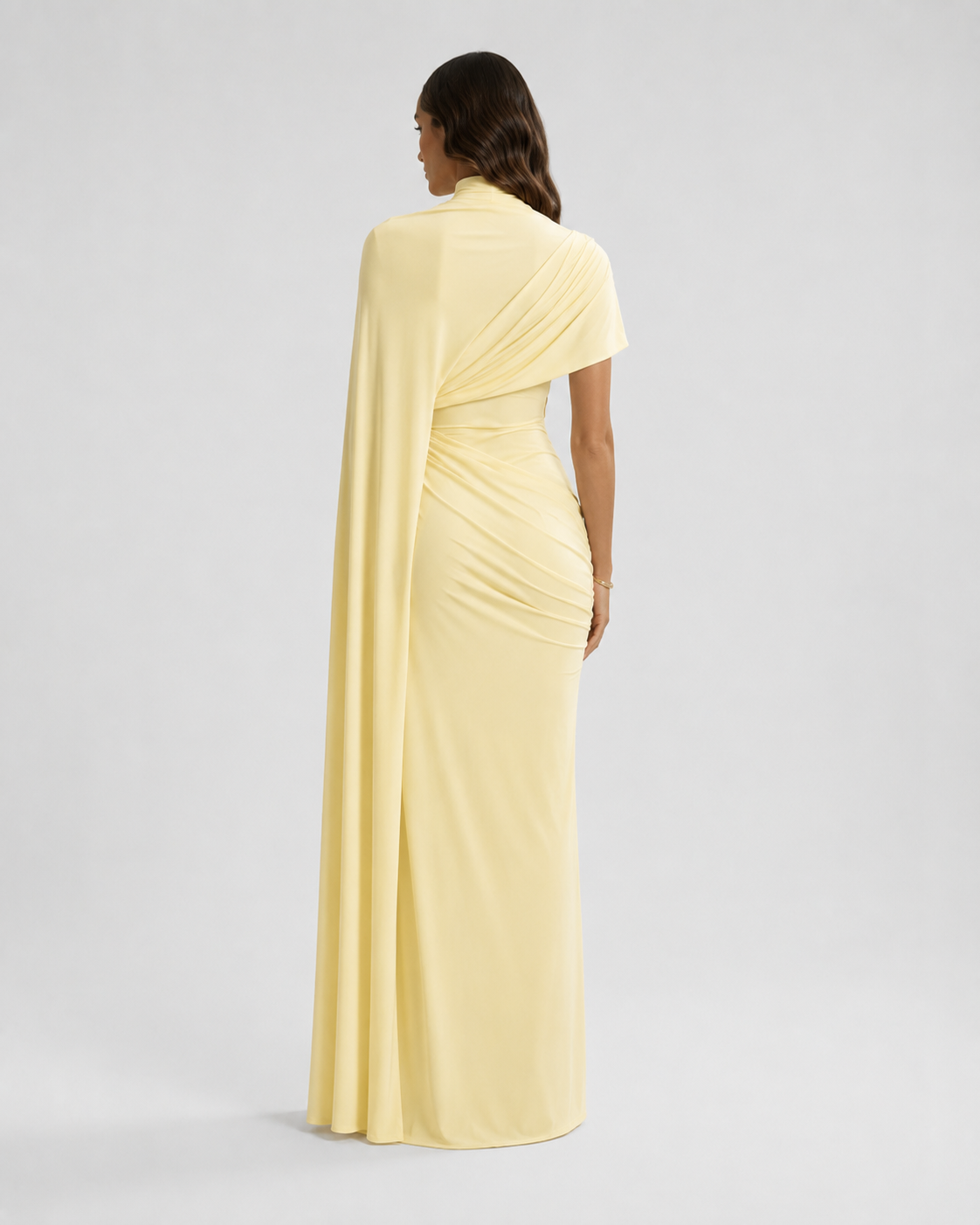 ZAREEN Draped Cape Maxi Dress