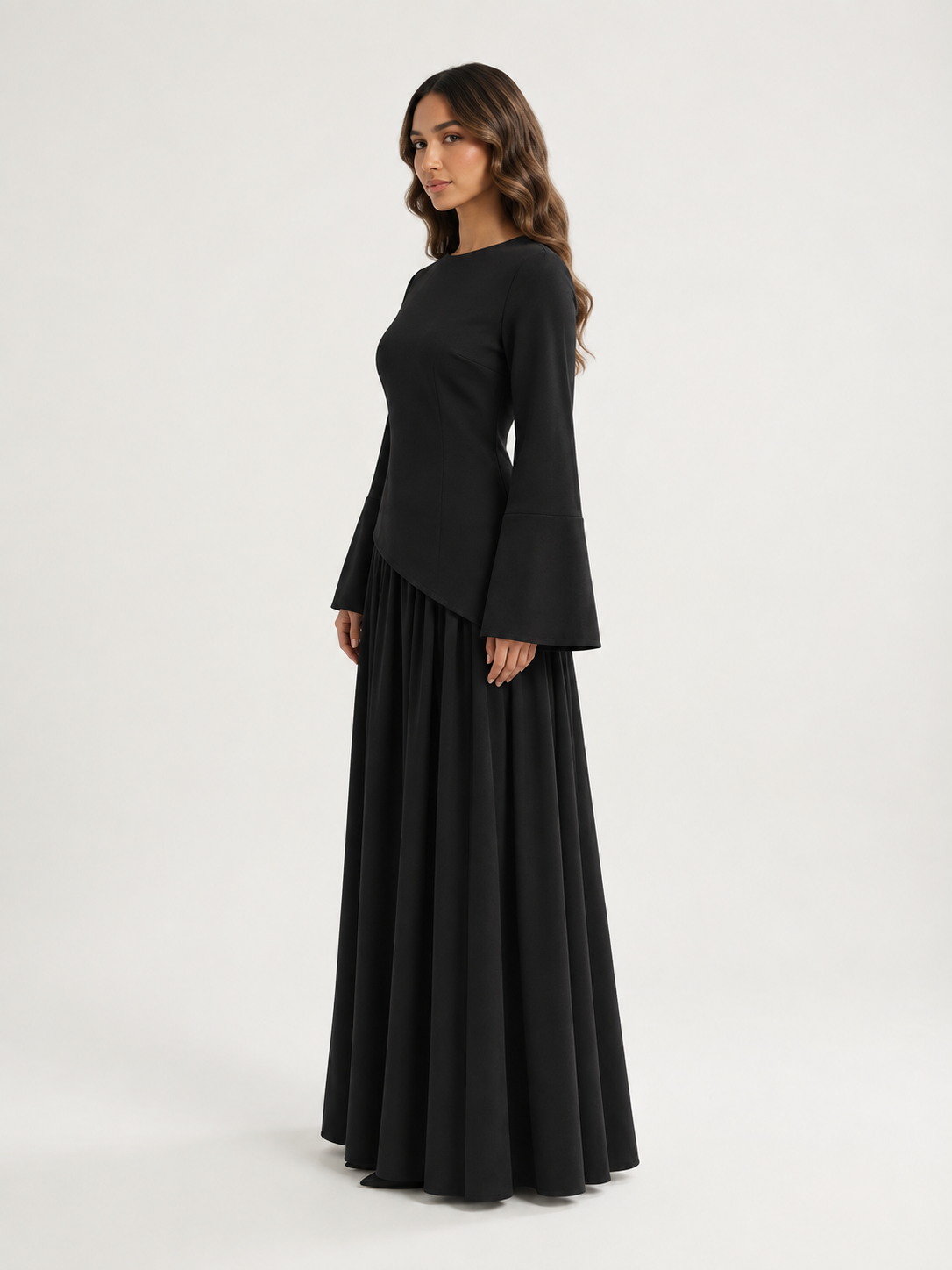RAYHANA Asymmetric Maxi Skirt Set