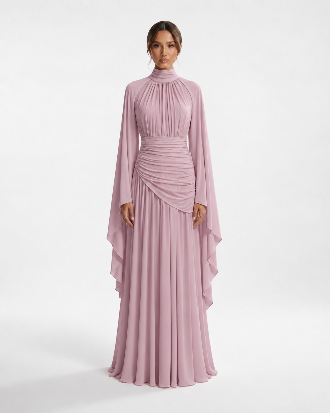 NAYEELA Satin Corset Maxi Dress