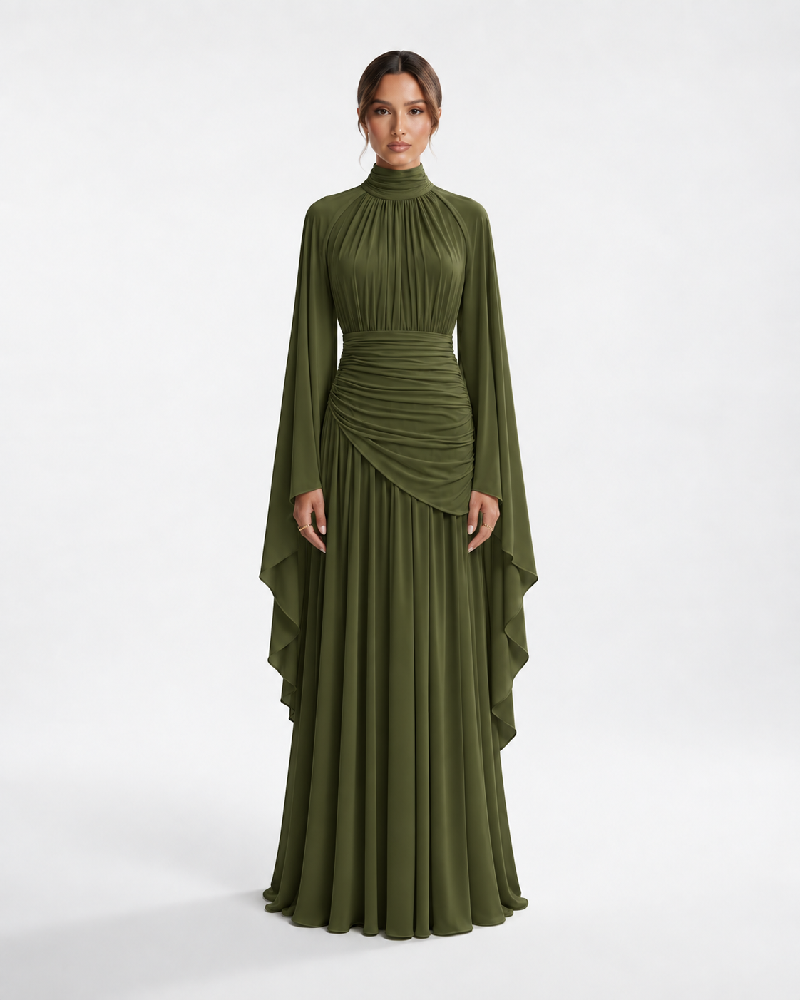 NAYEELA Satin Corset Maxi Dress