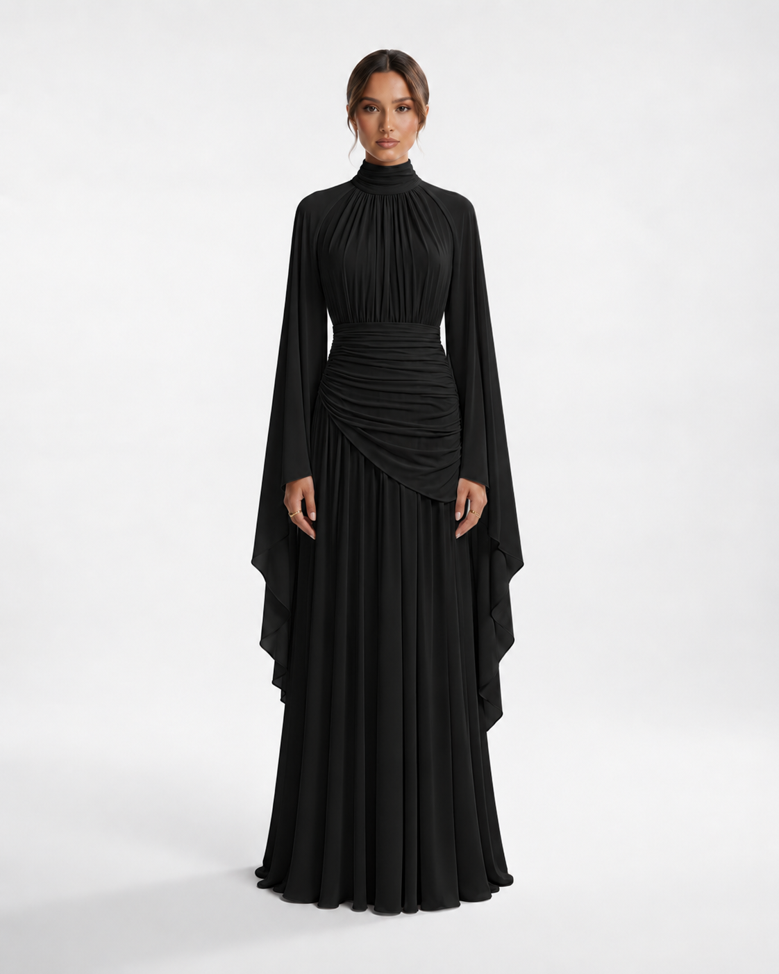 NAYEELA Satin Corset Maxi Dress