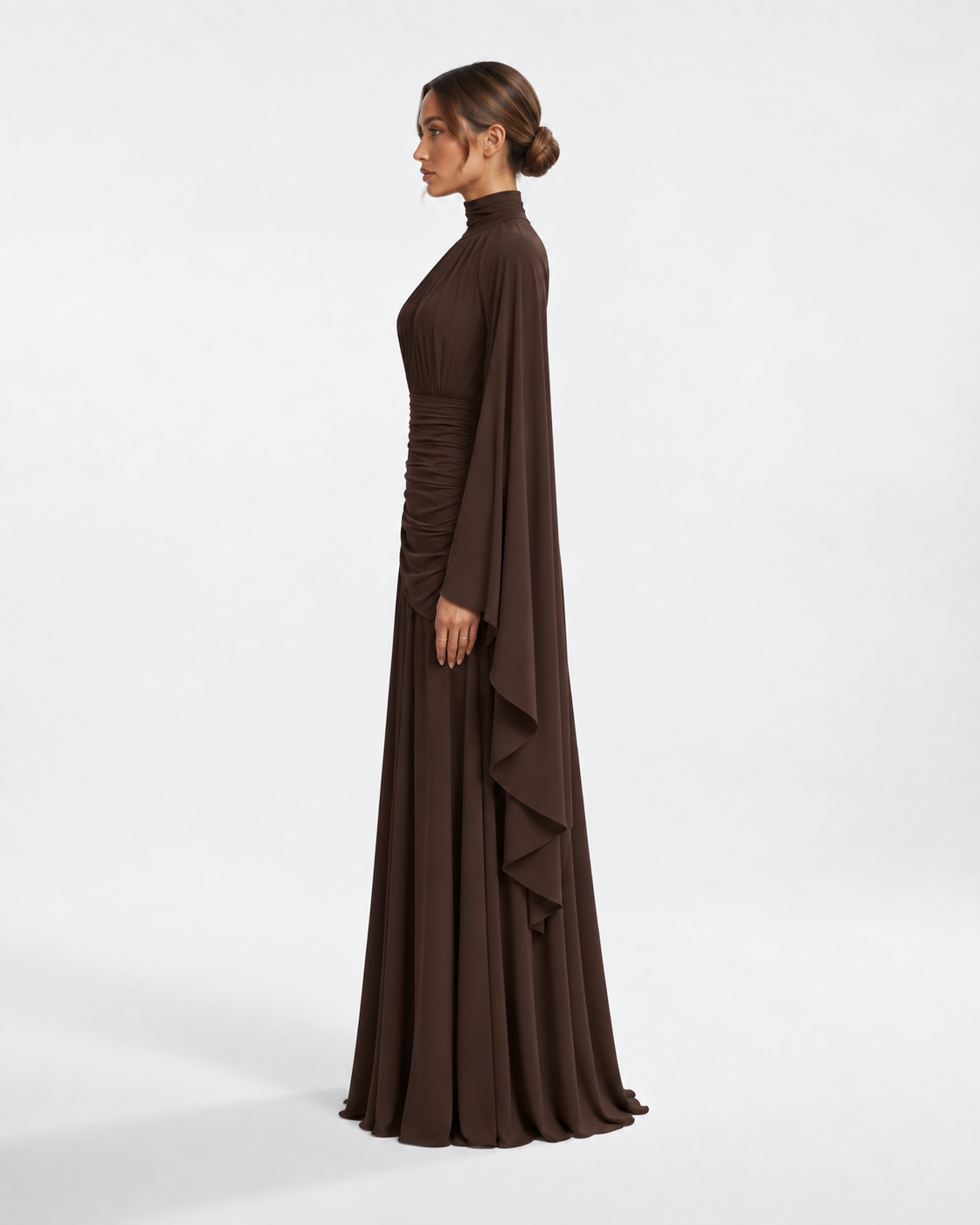 NAYEELA Satin Corset Maxi Dress