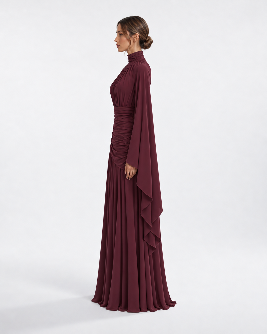 NAYEELA Satin Corset Maxi Dress