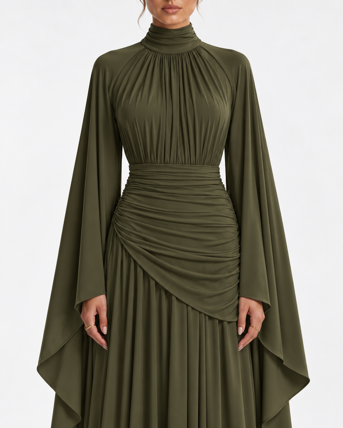 NAYEELA Satin Corset Maxi Dress