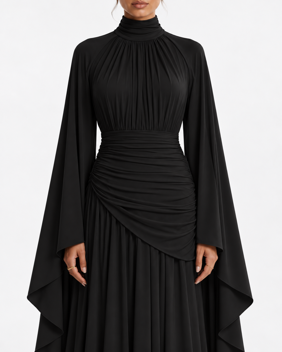 NAYEELA Satin Corset Maxi Dress