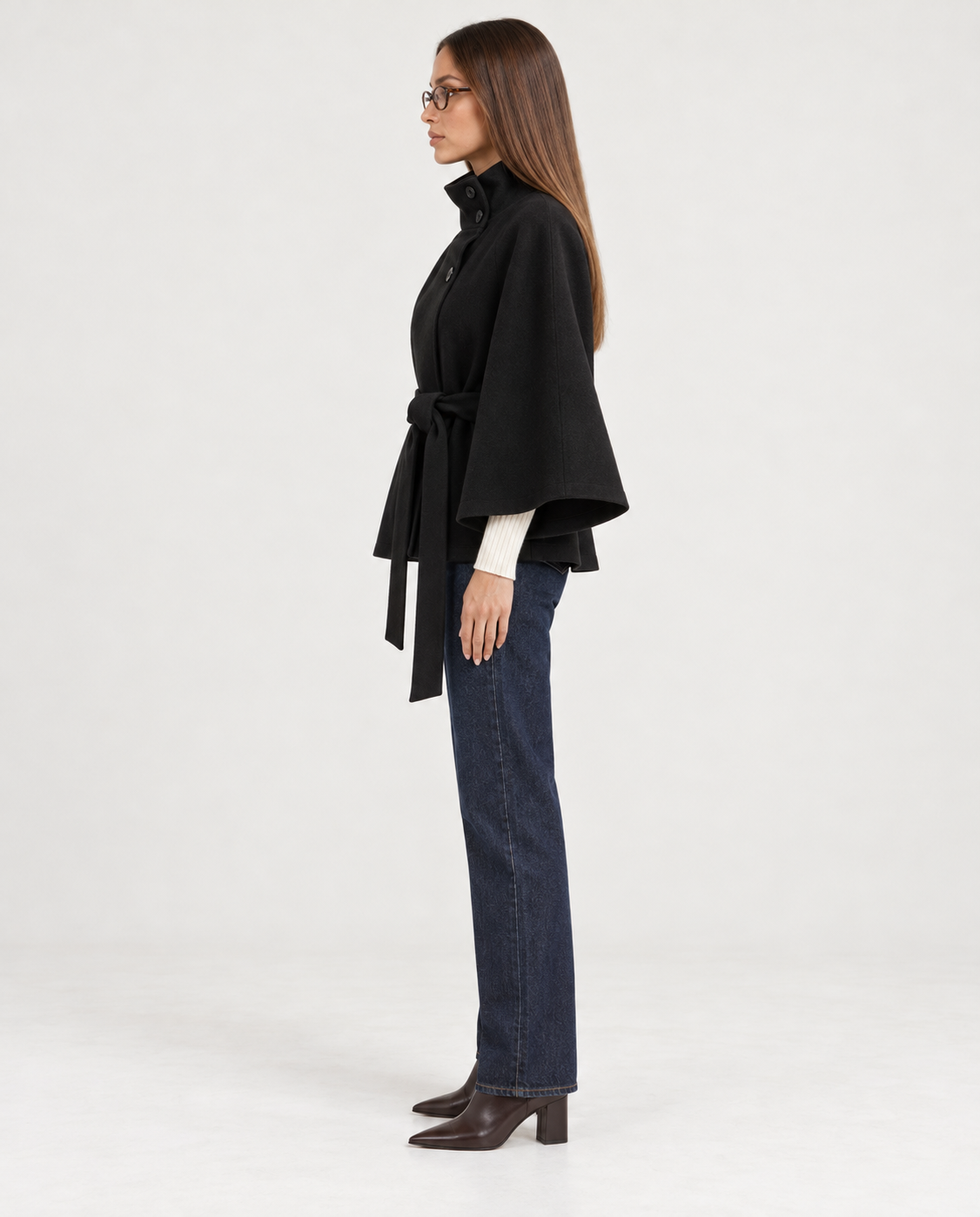 NEYLA Belted Cape Jacket