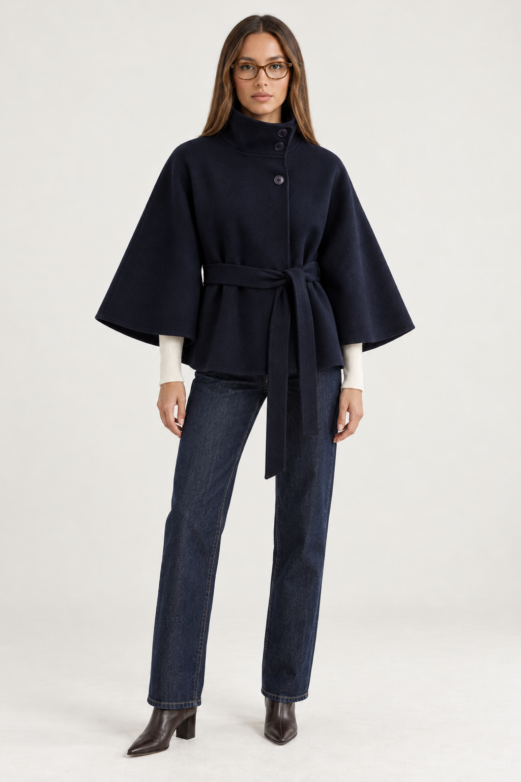 NEYLA Belted Cape Jacket