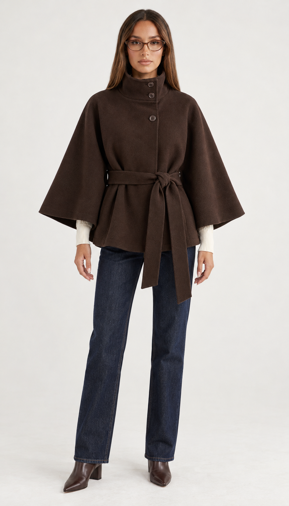 NEYLA Belted Cape Jacket