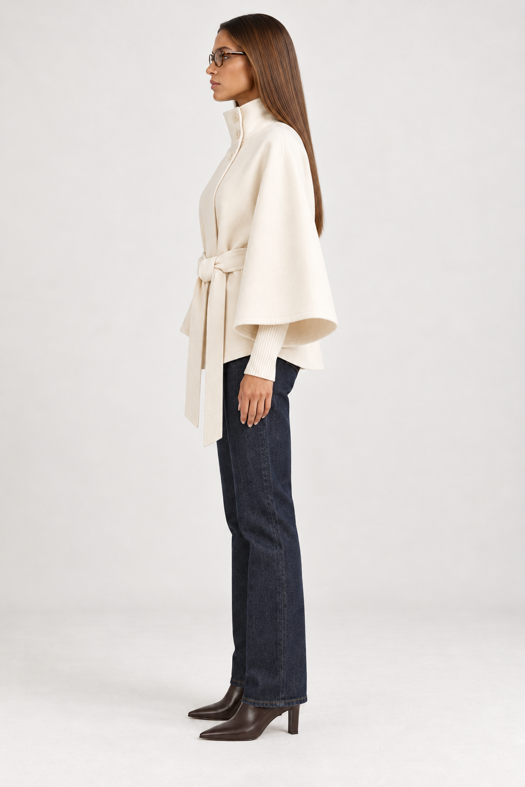 NEYLA Belted Cape Jacket
