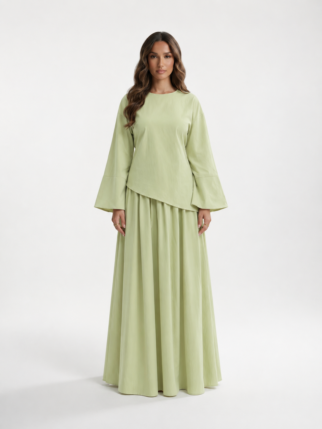 RAYHANA Asymmetric Maxi Skirt Set