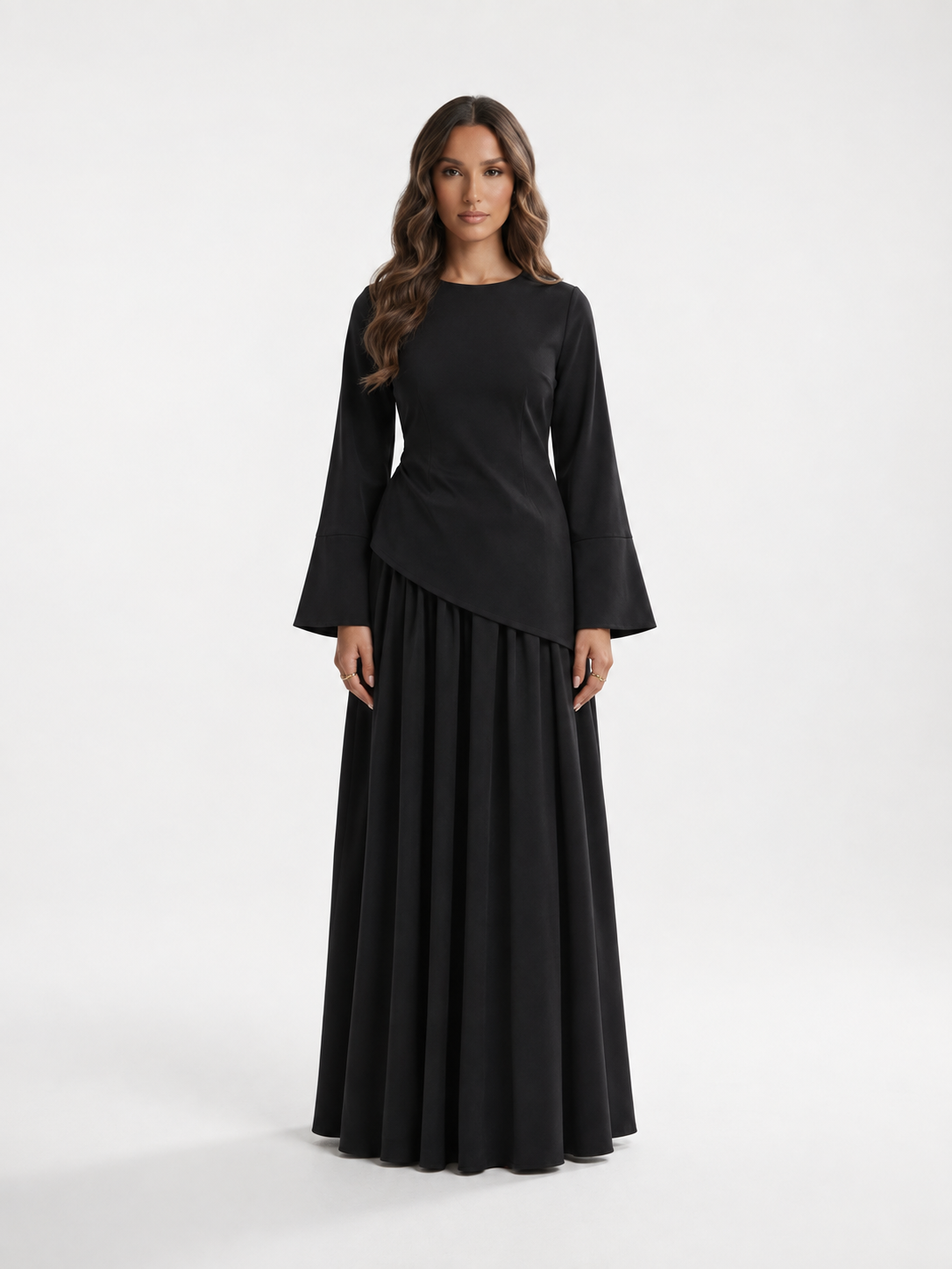 RAYHANA Asymmetric Maxi Skirt Set