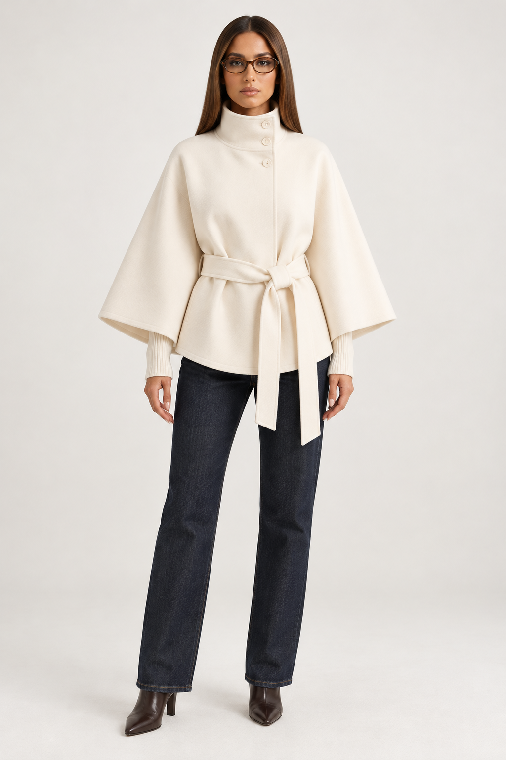 NEYLA Belted Cape Jacket