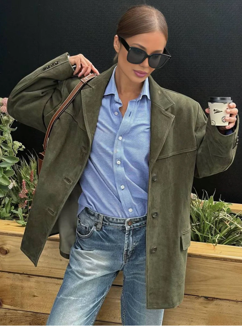 MELYA Vintage Suede Blazer