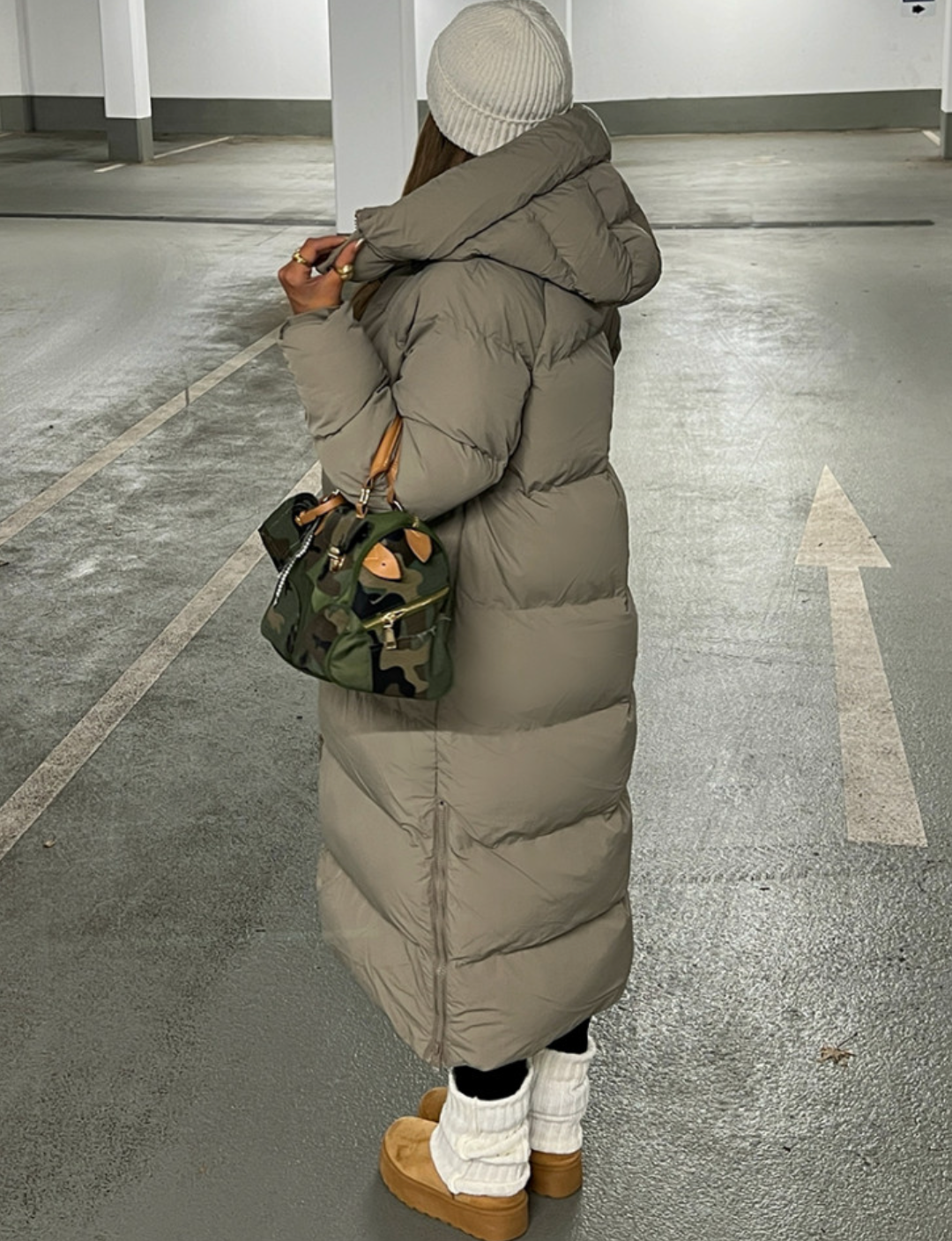 NOAS Long Hooded Puffer Coat