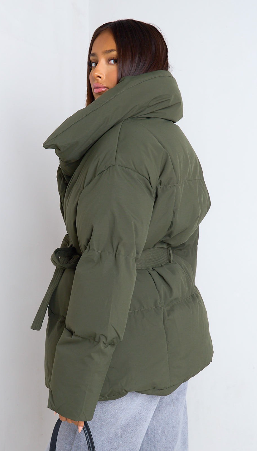 MELHYA Belted Oversized Puffer Jacket