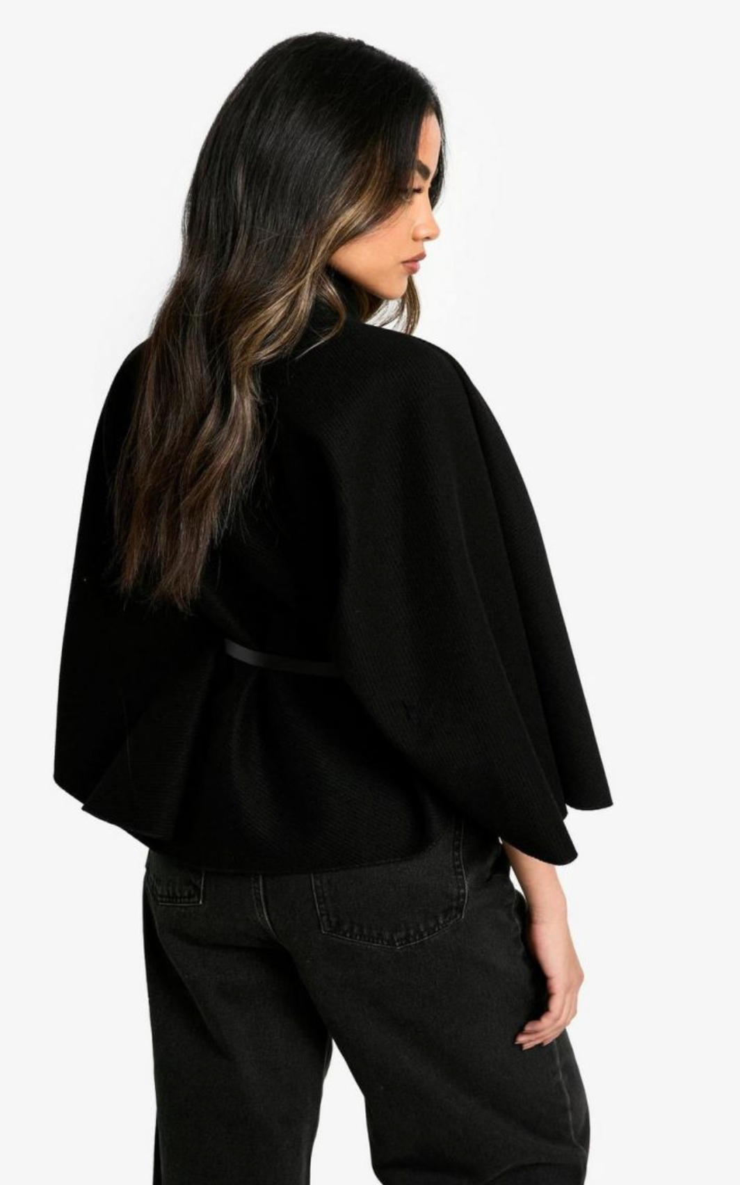 ASIYE Belted Short Cape Coat