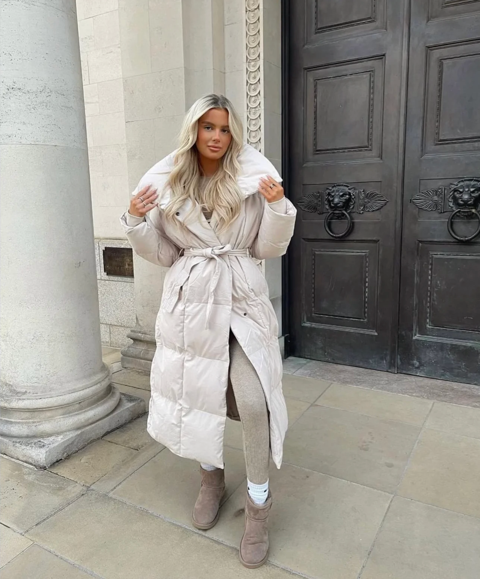 MALENA Long Belted Puffer Coat