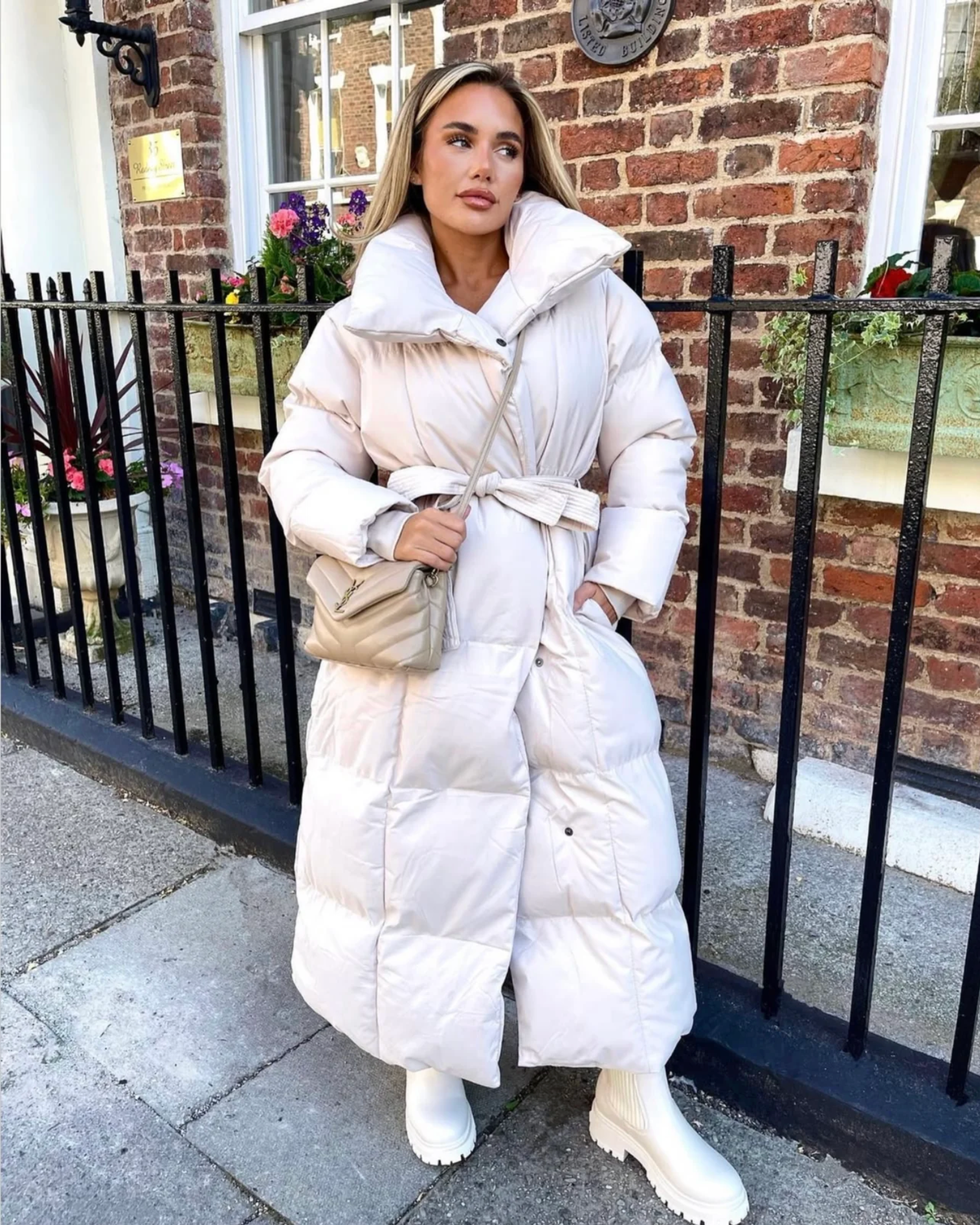 MALENA Long Belted Puffer Coat