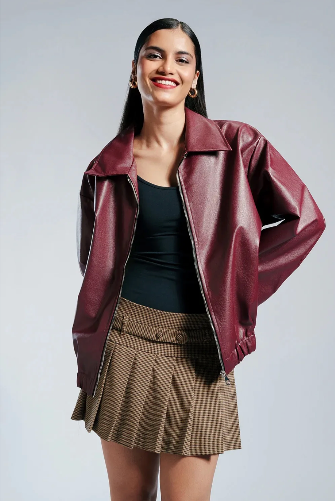 ANGELA Vintage Drip Leather Jacket