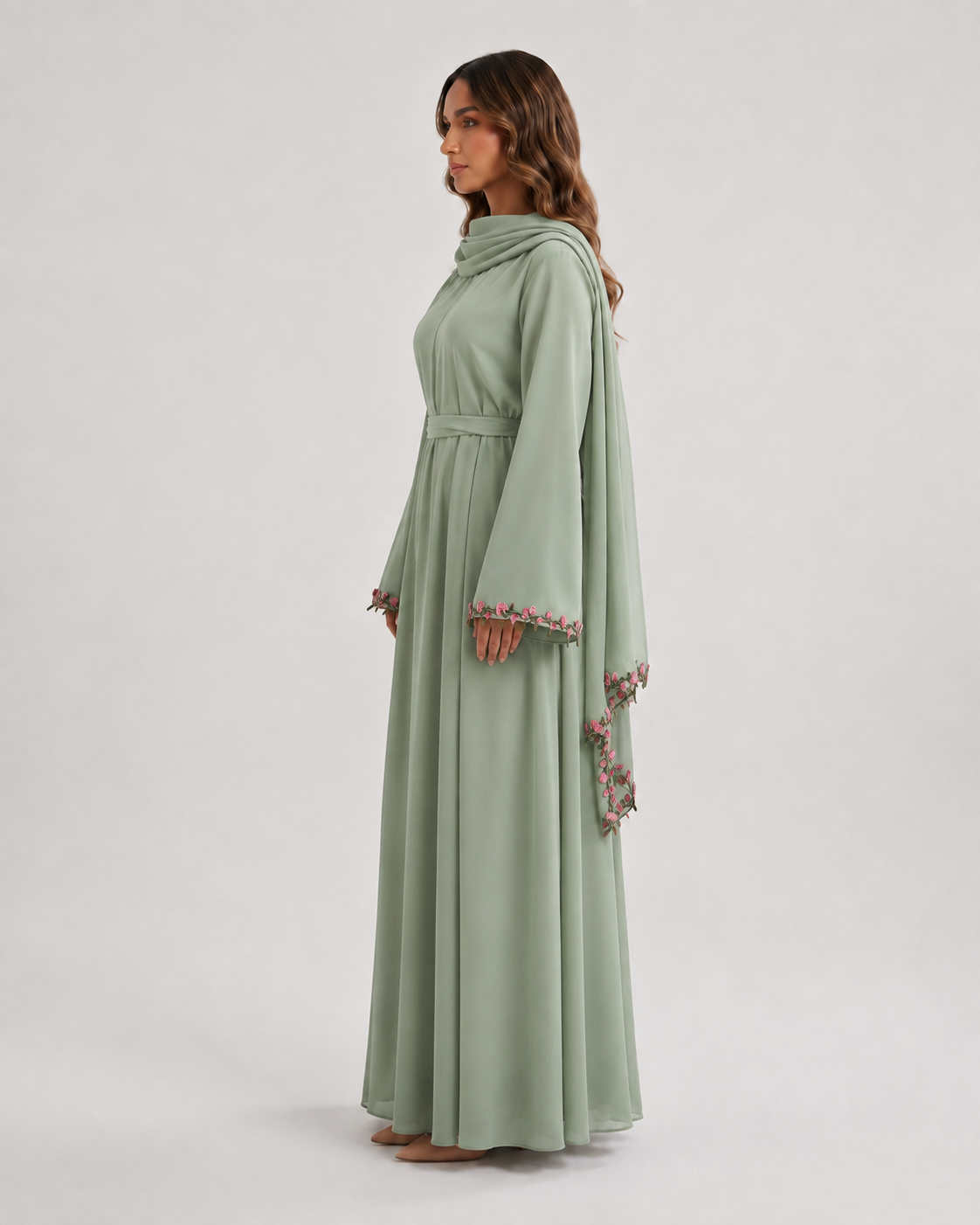 AYNUR Embroidered Maxi Dress