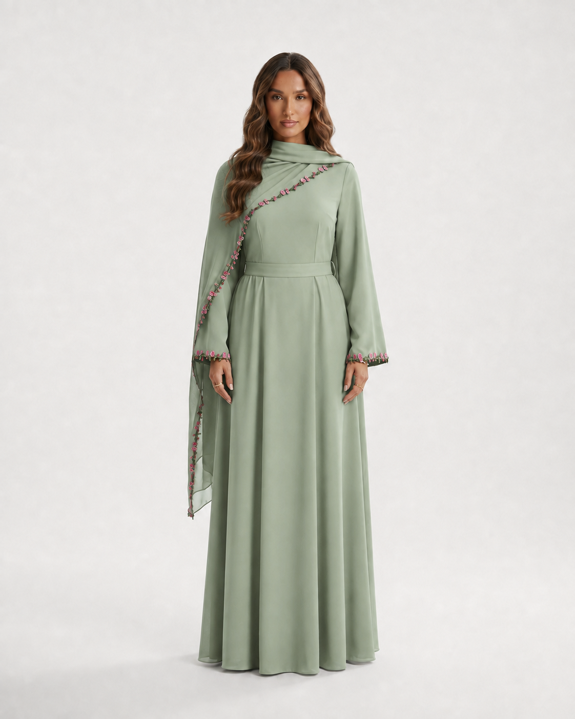 AYNUR Embroidered Maxi Dress