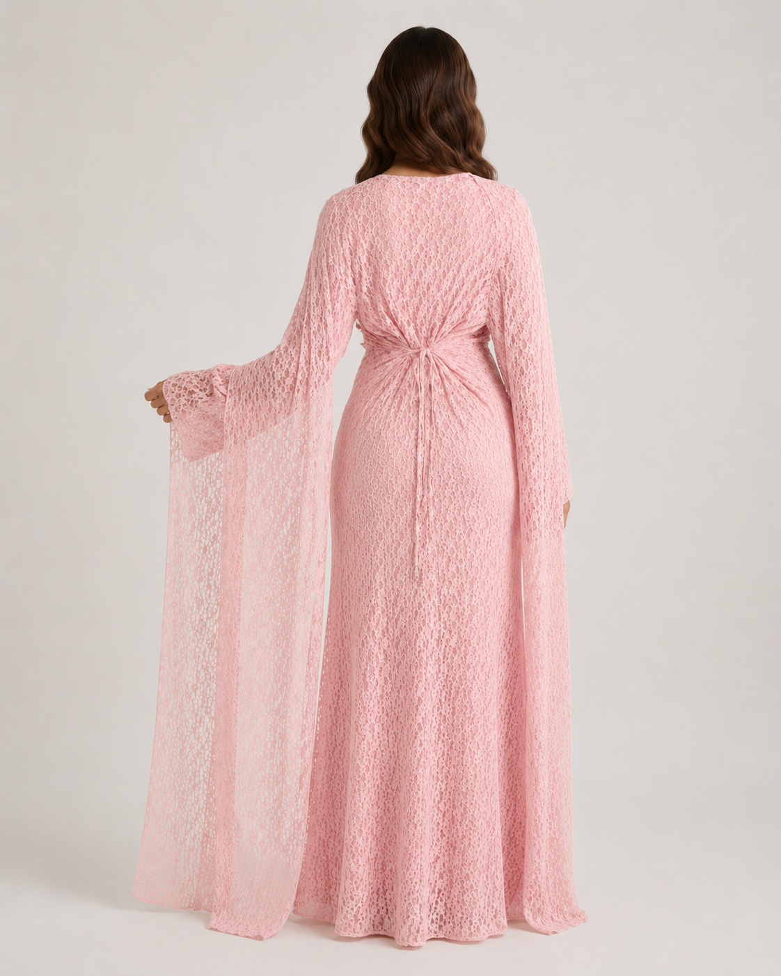 SAHIRA Lace Cape Maxi Dress