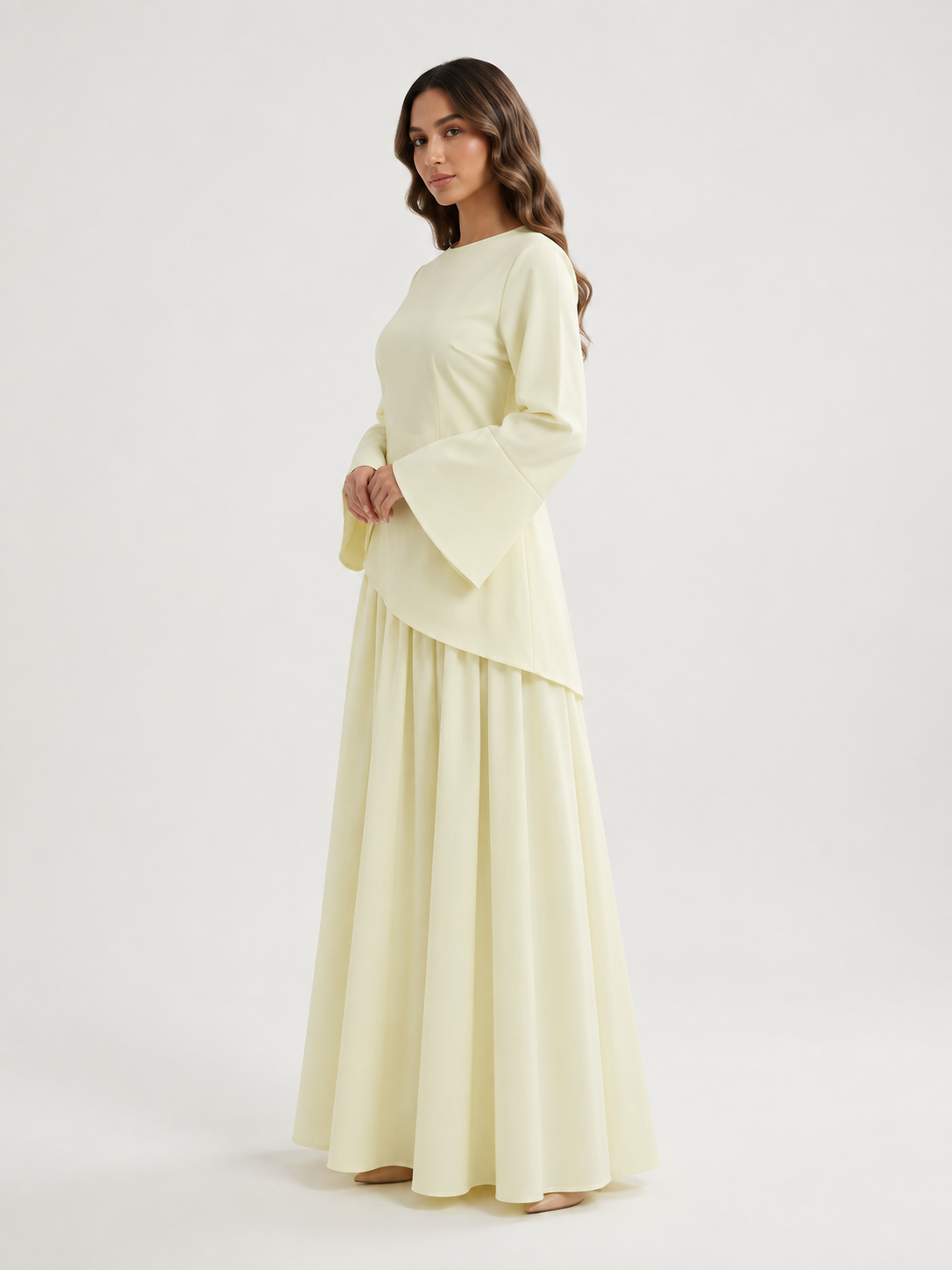 RAYHANA Asymmetric Maxi Skirt Set