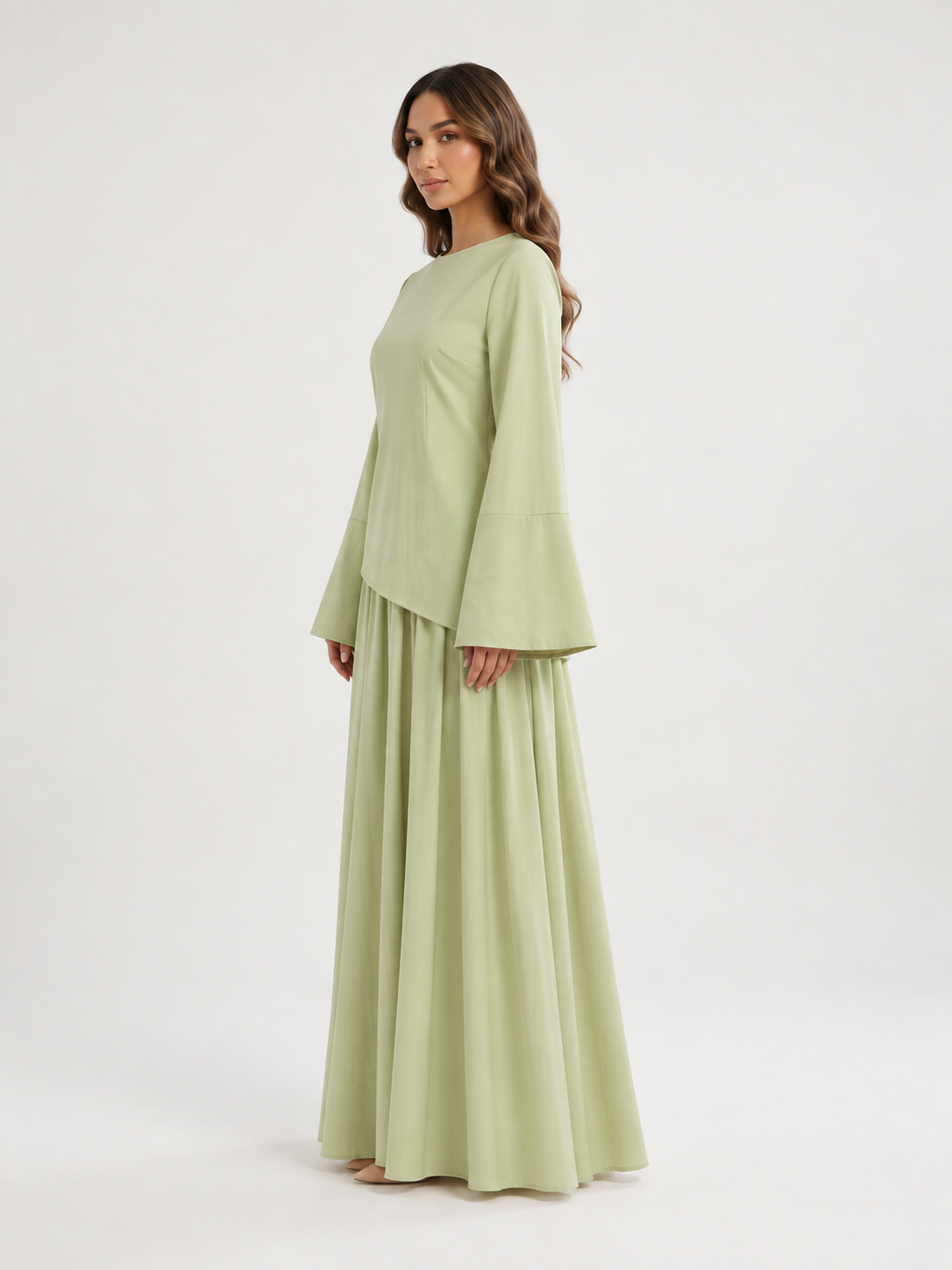 RAYHANA Asymmetric Maxi Skirt Set