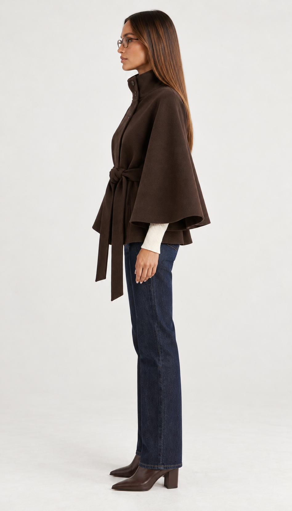NEYLA Belted Cape Jacket