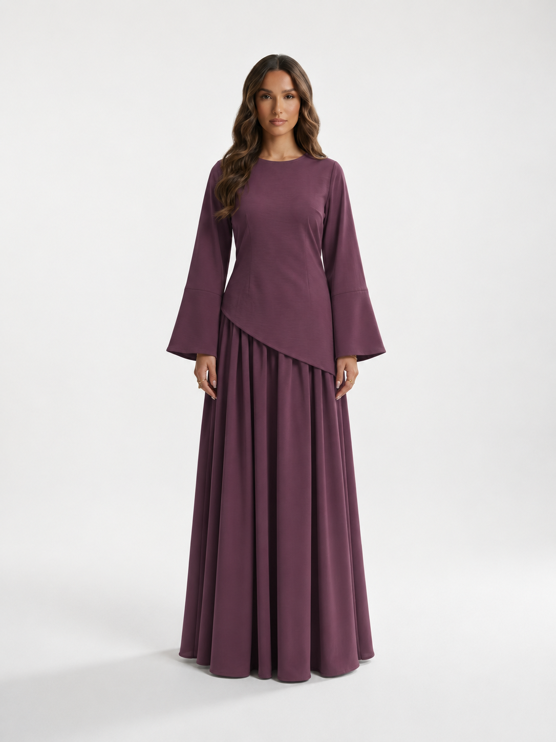 RAYHANA Asymmetric Maxi Skirt Set