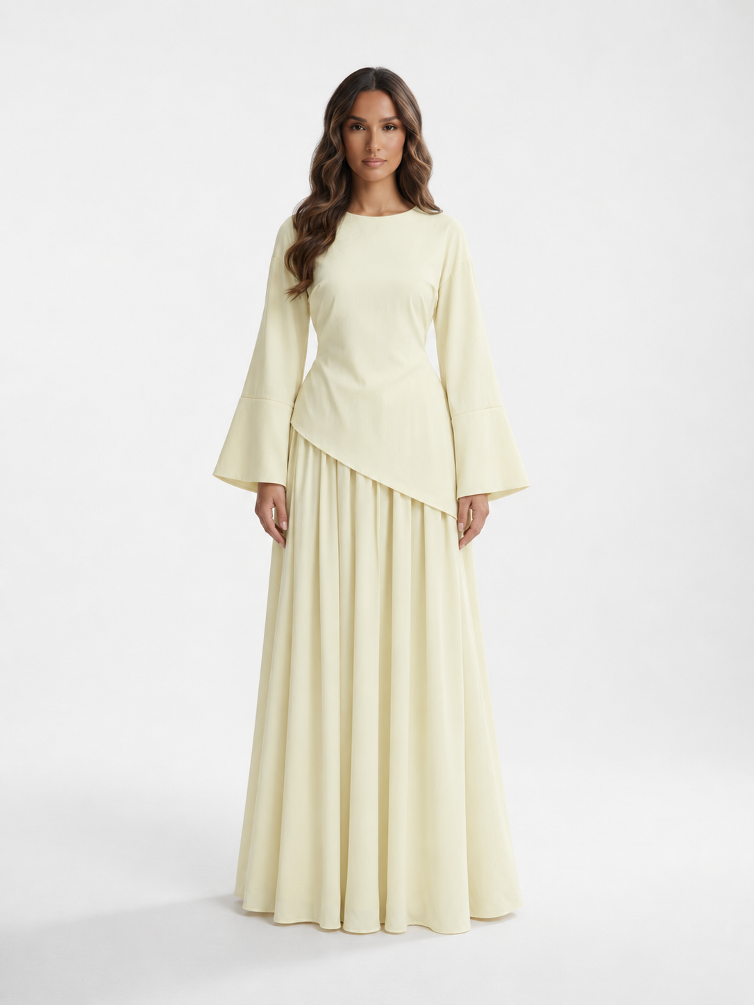 RAYHANA Asymmetric Maxi Skirt Set